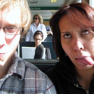 goofing off on the ferry to friday harbor