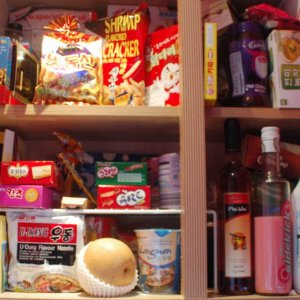 My food cupboard. or 'junk' there is something healthy in there, lots of special K ;D