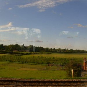 Countryside while traveling by bus