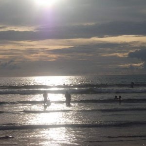 sunset at kuta beach