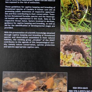 Threatened Newts & Salamanders - Guidelines for Conservation Breeding (Back Cover)