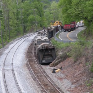 Train derailment cleanup in Eagle Rock, VA