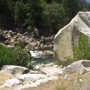 A rapid right outside of the official Yosemite National Park.