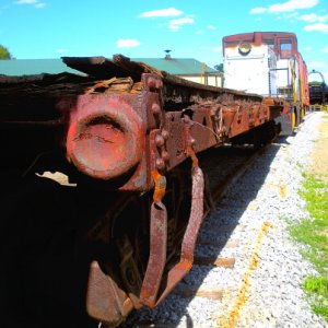 The remnants of an old boxcar