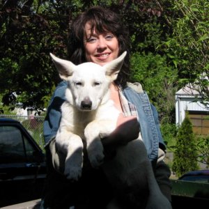 Pam and Kobuk 10 wks 2006.  Kobuk was my 50 birthday present to myself.