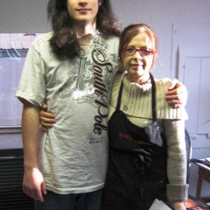 My son Navarre, 14 yrs old.  Pre hair cut pic w/Lori hairdresser) March 13 09