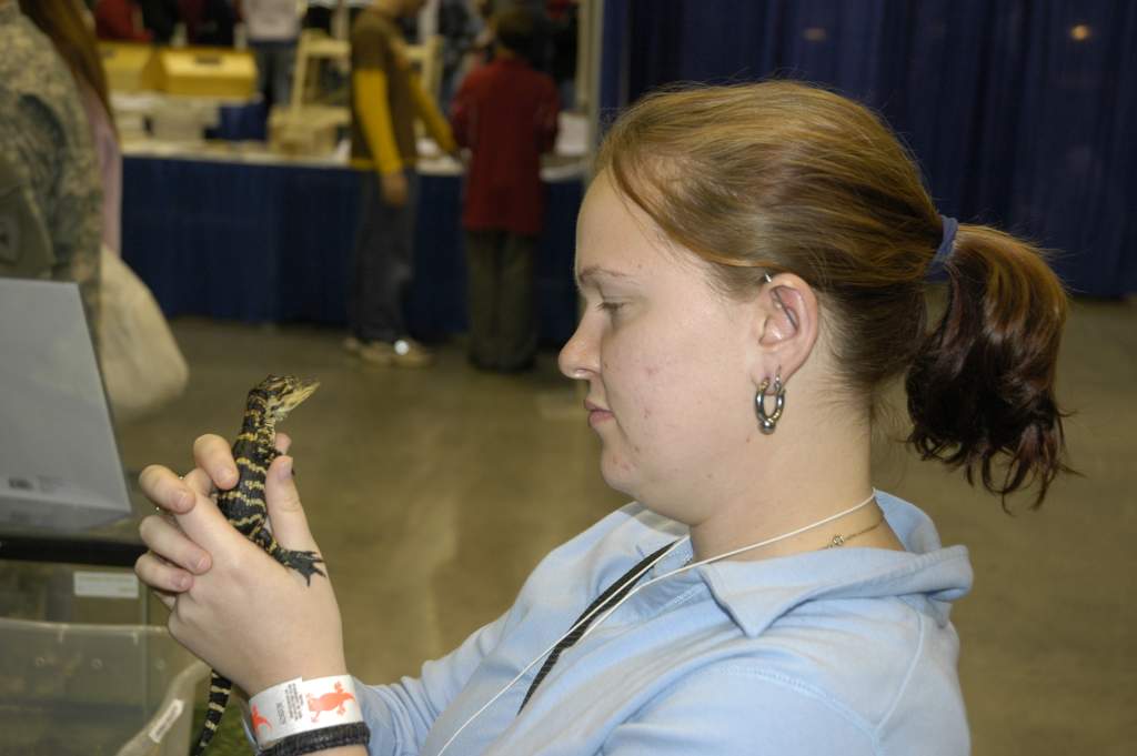 Aww mom! Can I have a baby alligator?! It's only $40! (This guy was also selling sulcata tortoises).