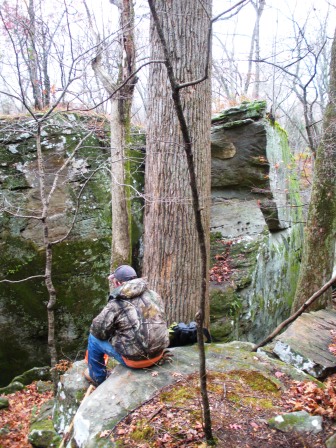 Cale eating lunch at Panther's Den Wilderness