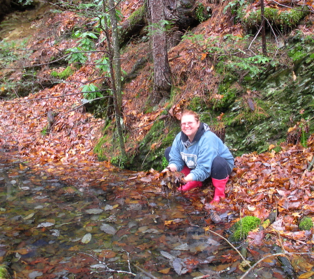 Dawn of the Pink Wellies, Master Herper! I think the boots attracted the P. ruber she has in her hand.