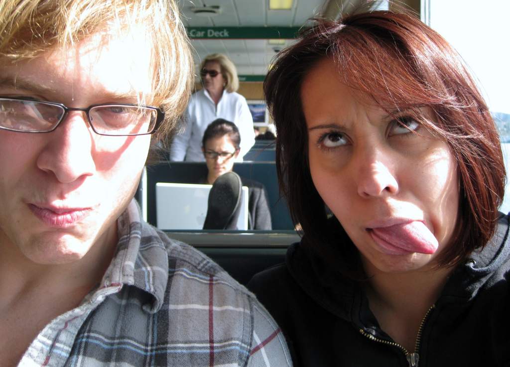 goofing off on the ferry to friday harbor