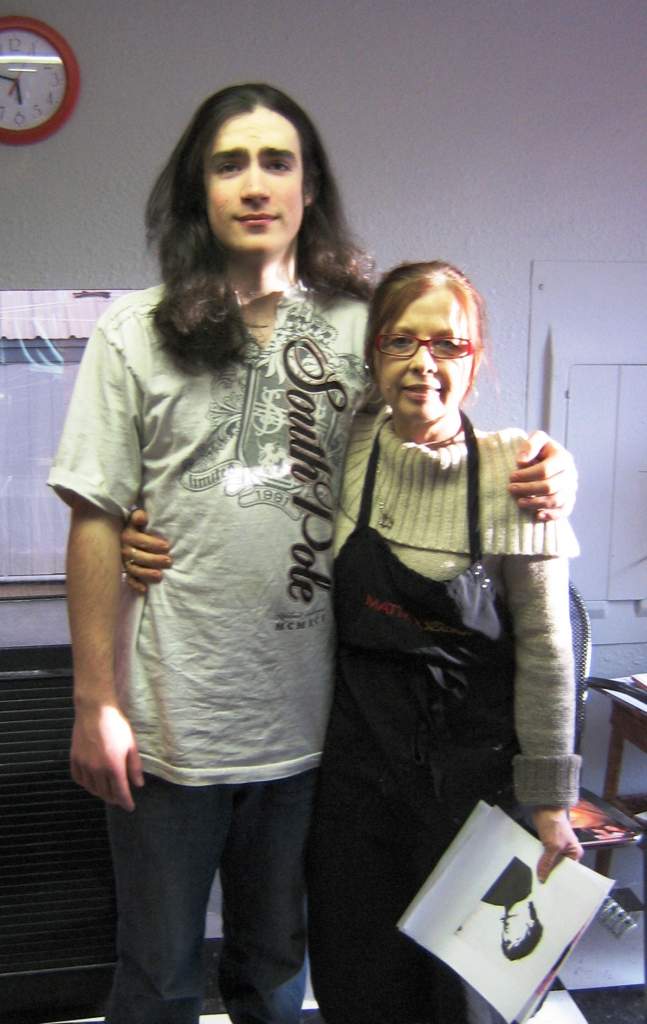 My son Navarre, 14 yrs old.  Pre hair cut pic w/Lori hairdresser) March 13 09