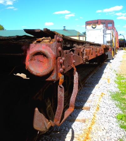 The remnants of an old boxcar