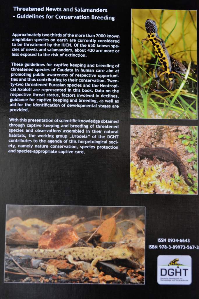 Threatened Newts & Salamanders - Guidelines for Conservation Breeding (Back Cover)